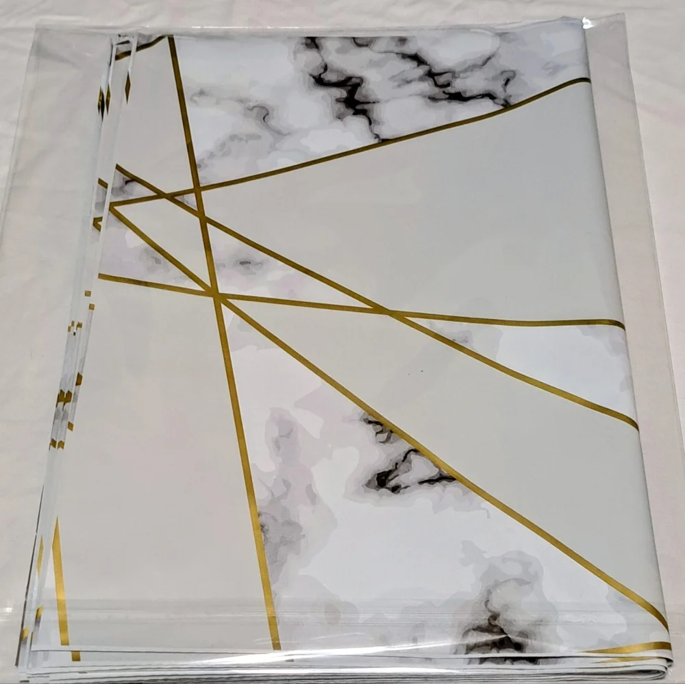 Geometric Marble and Gold Designer Poly Mailers (15) Count 14 X 17 New